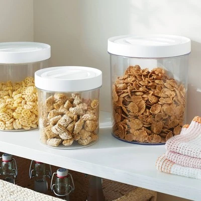 3pc Round Airtight Canister Set White - Brightroom™ 1 3pc Round Airtight Canister Set White - Brightroom™