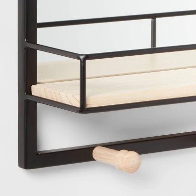 Metal Entryway Organizer With Mirror Large Natural - Brightroom™ 2 Metal Entryway Organizer With Mirror Large Natural - Brightroom™ - Image 2