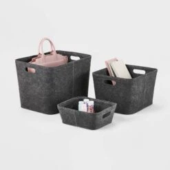 Felt Basket With Stitching - Brightroom™ -Brightroom GUEST 28a9503f a4a1 4ba4 a7de 0e2505b67450