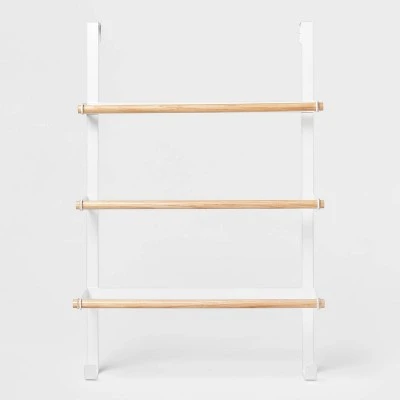 Over The Door Tiered Towel Rack With Wood - Brightroom™ 4 Over The Door Tiered Towel Rack With Wood - Brightroom™ - Image 4