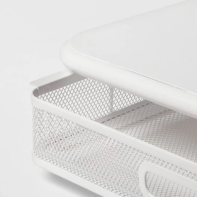 Mesh Monitor Stand With Drawer White - Brightroom™ 2 Mesh Monitor Stand With Drawer White - Brightroom™ - Image 2