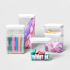 5pc Airtight Canister Set White - Brightroom™ -Brightroom GUEST 75a906c5 1fe8 4010 80cc f98d2478457d