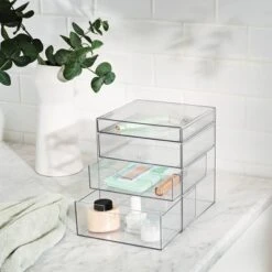4 Drawer Stackable Countertop Organizer Clear - Brightroomâ„¢