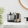 Divided Wire Basket With Wood Handle Black - Brightroom™