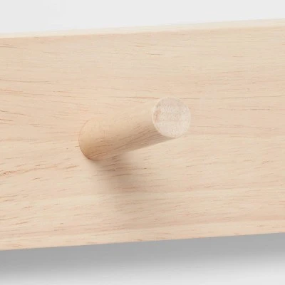Wood 5 Hooks Rail Natural - Brightroom™ 2 Wood 5 Hooks Rail Natural - Brightroom™ - Image 2